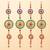 Pack of 4 rings with pom-pom tassels bell wall hangings toran