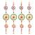 Pack of 4 rings with pom-pom tassels bell wall hangings toran