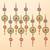 Pack of 8 rings with pom-pom tassels bell wall hangings toran