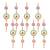 Pack of 8 rings with pom-pom tassels bell wall hangings toran