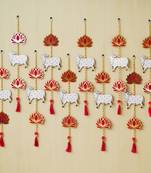 Pack of 10 lotus, cow, beads, tassel decorative hanging for diwali decor