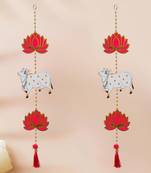 Pack of 2 lotus, cow, beads, tassel decorative hanging for diwali decor
