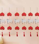 Pack of 6 lotus, cow, beads, tassel decorative hanging for diwali decor