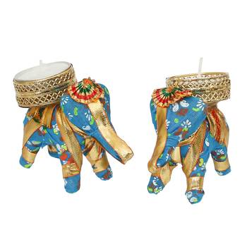 One elephant design handcrafted tea light holder 2