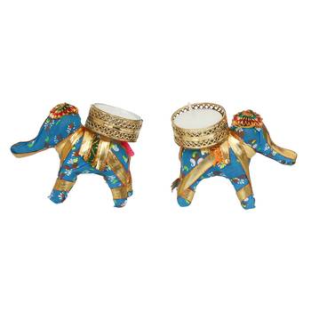 One elephant design handcrafted tea light holder 3