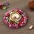 One pink and purple floral handcrafted round tea light holder
