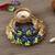 One blue floral designer handcrafted tea light holder