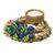 One blue floral designer handcrafted tea light holder