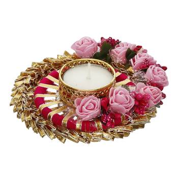 One designer handcrafted floral tea light holder 3