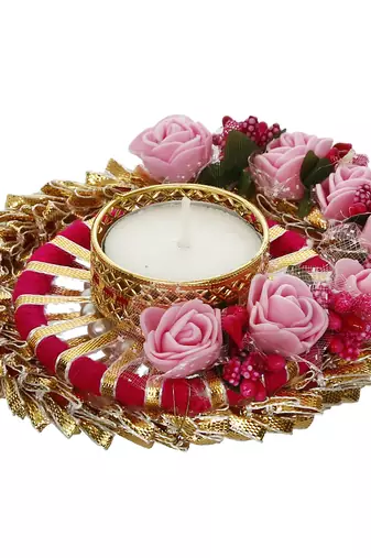 One designer handcrafted floral tea light holder