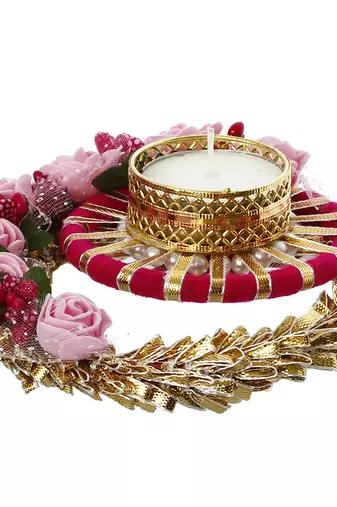 One designer handcrafted floral tea light holder