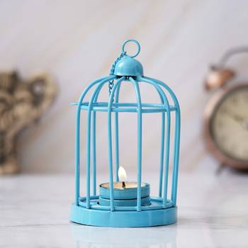 Blue Metal Solid Design Home Decor Hanging Lantern 2