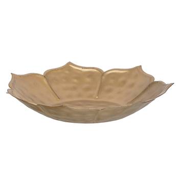 One golden metal handcrafted traditional lotus flower shape designer urli 3