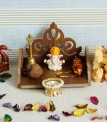 One carved design laminated wood pooja temple/mandir