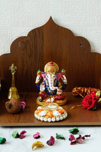One designer laminated wood pooja temple/mandir