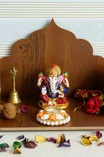 One designer laminated wood pooja temple/mandir
