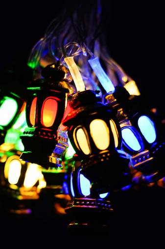 One lantern shaped led color changing steady fairy string lights for diwali