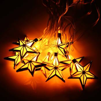 One golden small star shape led color changing fairy string lights for diwali 1