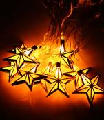 One golden small star shape led color changing fairy string lights for diwali