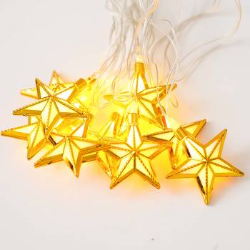 One golden small star shape led color changing fairy string lights for diwali 2