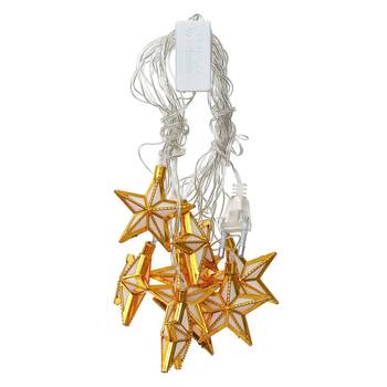 One golden small star shape led color changing fairy string lights for diwali 3