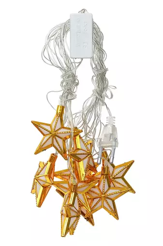 One golden small star shape led color changing fairy string lights for diwali