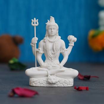 One white polyresin lord shiva statue 1