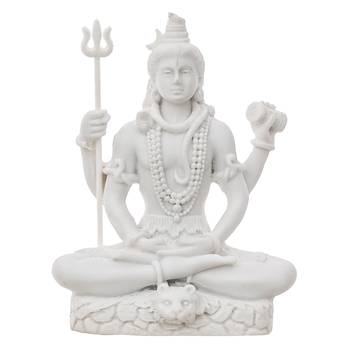 One white polyresin lord shiva statue 3