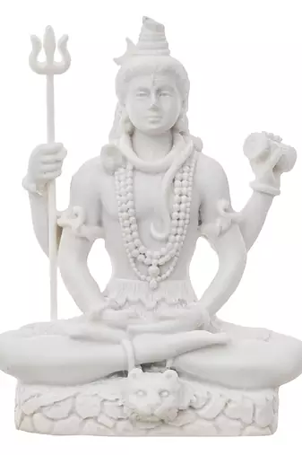 One white polyresin lord shiva statue