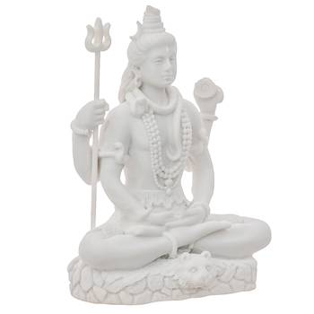 One white polyresin lord shiva statue 4