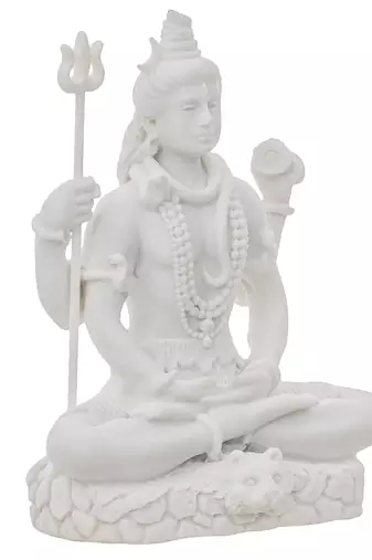One white polyresin lord shiva statue