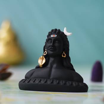 One handcrafted polyresin black adiyogi lord shiva statue 1