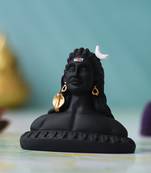 One handcrafted polyresin black adiyogi lord shiva statue