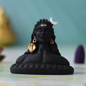 One handcrafted polyresin black adiyogi lord shiva statue 2