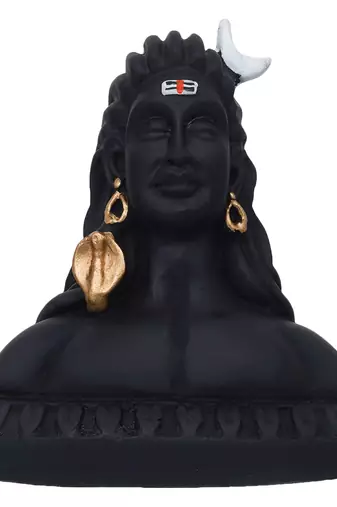 One handcrafted polyresin black adiyogi lord shiva statue