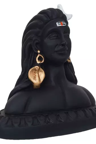 One handcrafted polyresin black adiyogi lord shiva statue