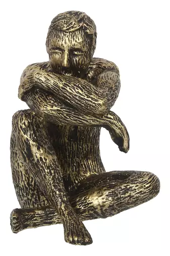 One man sitting in thinking position decorative statue