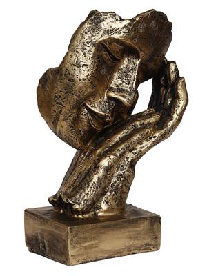 One antique look human face resting on hands handcrafted polyresin showpiece 4