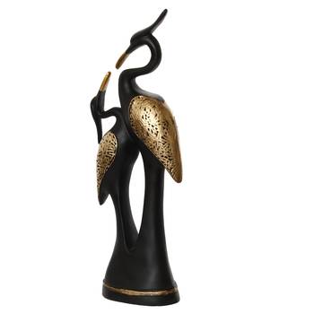 One black loving swan couple handcrafted polyresin decorative showpiece 3