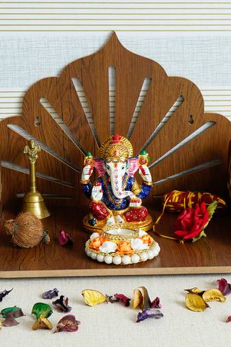 One sunrays design laminated wood pooja temple/mandir