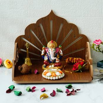 One sunrays design laminated wood pooja temple/mandir 2