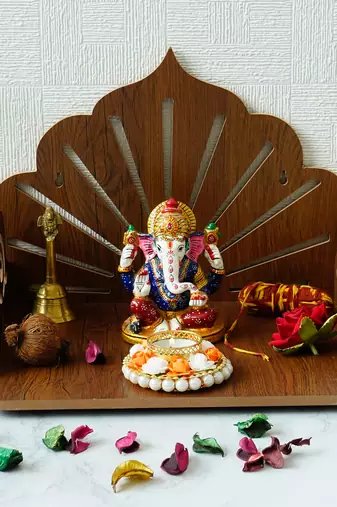 One sunrays design laminated wood pooja temple/mandir