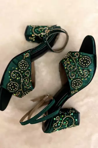 Emerald green heels