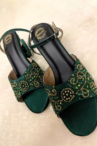 Emerald green heels