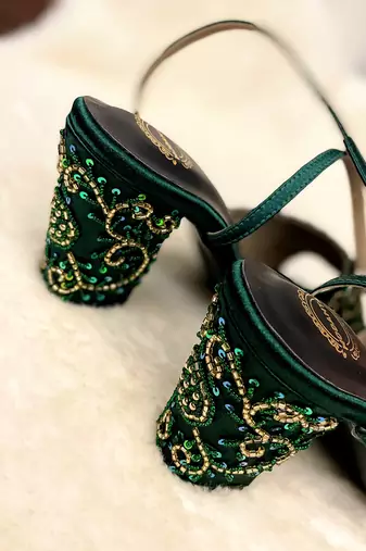 Emerald green heels