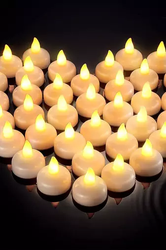 One acrylic flameless and smokeless decorative led tea light candles (set of 6)