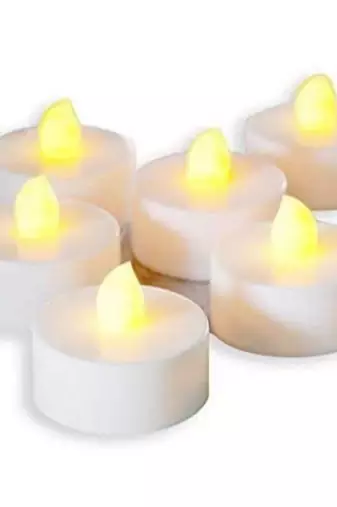 One acrylic flameless and smokeless decorative led tea light candles (set of 6)