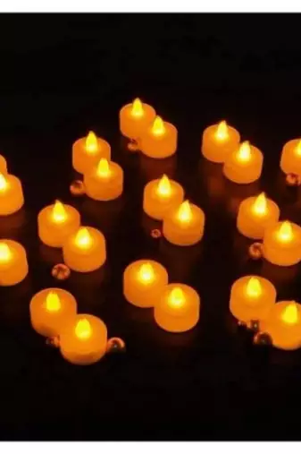 One acrylic flameless and smokeless decorative led tea light candles (set of 6)