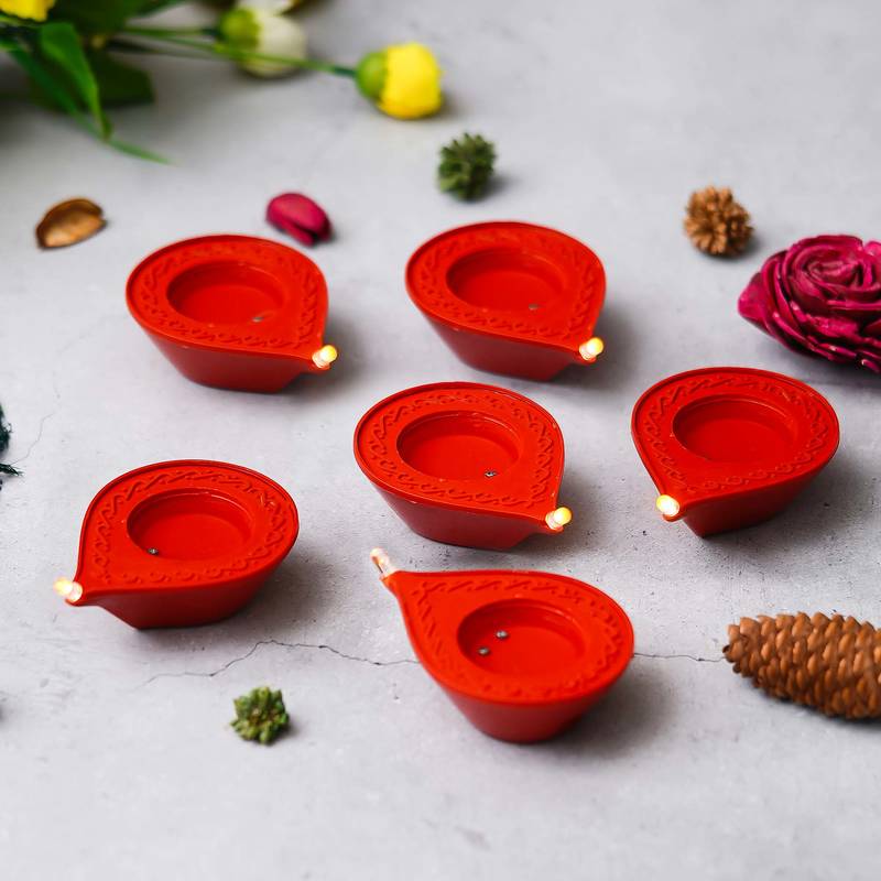 Set of 6 led water sensor diyas