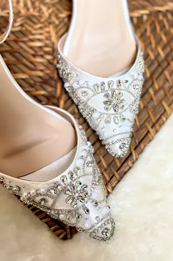 White diamond pumps